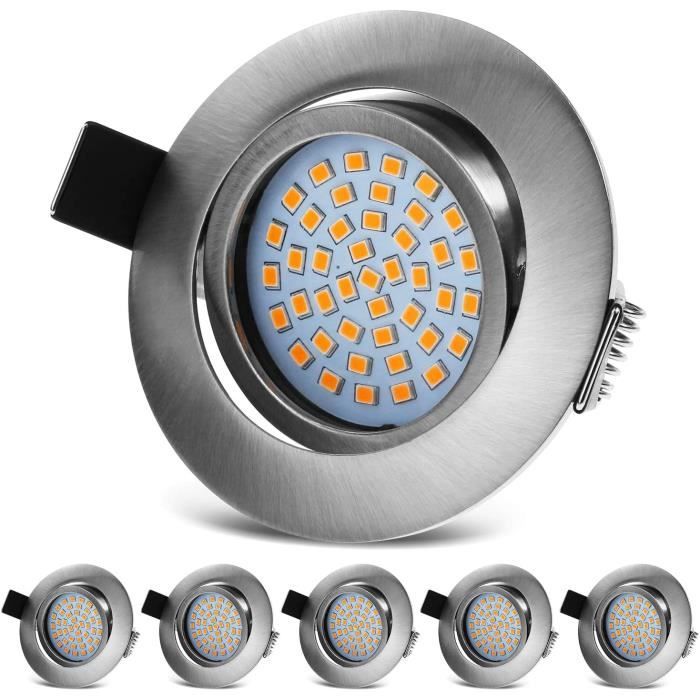Spot LED encastrable à intensité variable plat 230 V Orientable 6 x 5 W 500  lm Spot de plafond encastrable pour salle de bain [762] - Cdiscount Maison