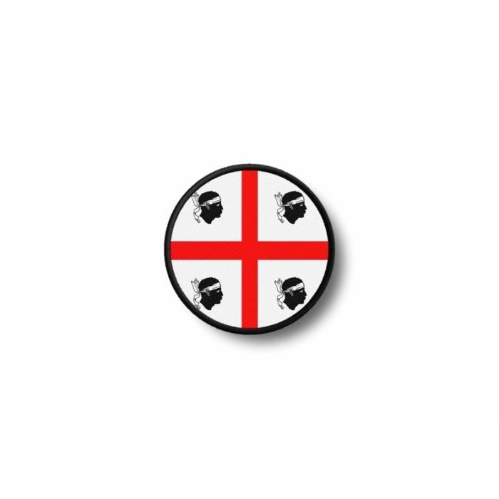 Patch Brodé Drapeau De La Sardaigne - Thermocollant 7x4.5 Cm, Pour Customiser Vêtements Et Accessoires