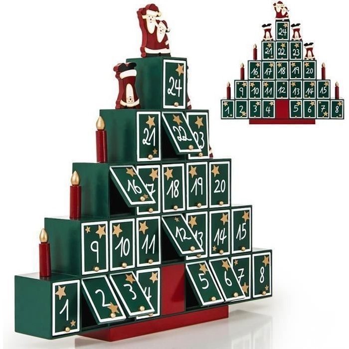 Calendrier de l'Avent Pyramide en bois à remplir soi même - Cdiscount  Maison