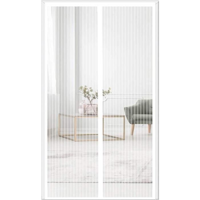 Risareyi Moustiquaire Porte Fenetre Magnetique 160x220cm, Blanc