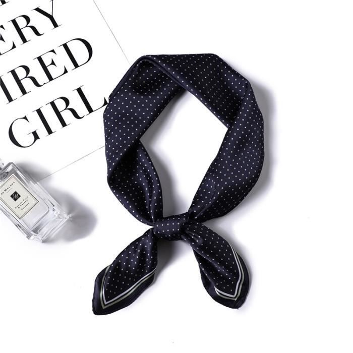 Été marque soie Foulard carré femmes Foulard Dot Bandana châles et