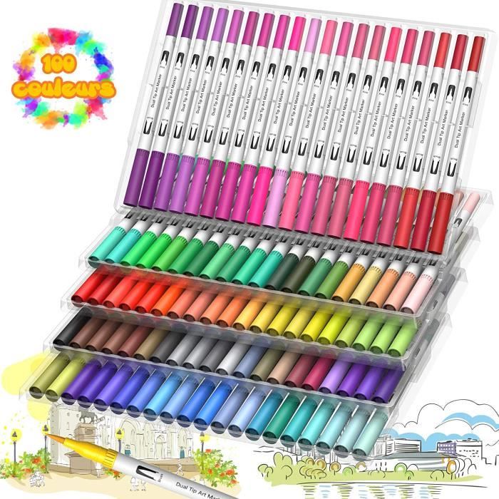 Feutre Coloriage 100 Feutres Coloriage Adulte Stylo Feutre Double Pointe Feutre Pointe Fine 0 4mm Feutre Pinceau 1 2mm Pour Co 89 Cdiscount Beaux Arts Et Loisirs Creatifs