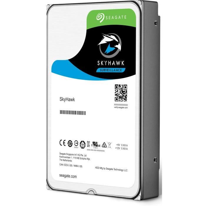 Disque Dur Interne - SEAGATE - SkyHawk - 4To - 5400 tr/min - 3,5\