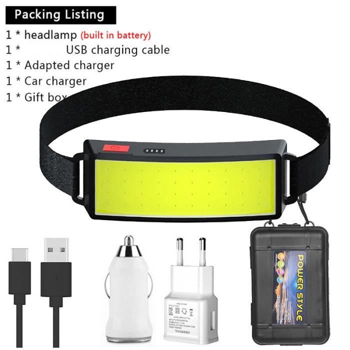 Aku universel 2 en 1. Lampe frontale LED 2x COB USB XPE avec interrupteur à capteur - Boutique en ligne