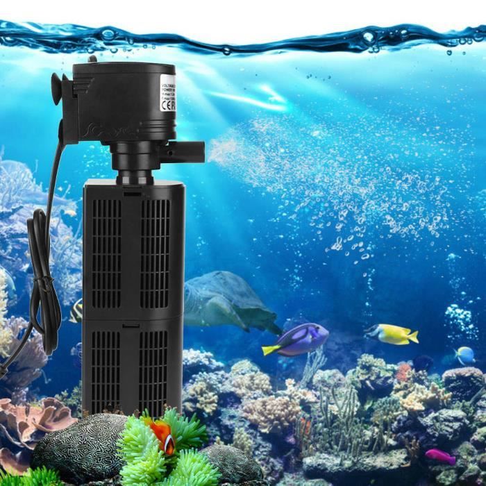 Tbest filtre d'aquarium 3 en 1 3 en 1 filtre filtrant l'eau de pompe d'aération d'oxygène pour l'aquarium de réservoir de