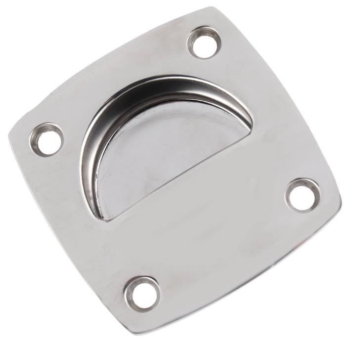 Poignée Encastrée Pour Trappe De Bateau En Acier Inoxydable 316 - 50x50 Mm, Finition Miroir, Marine