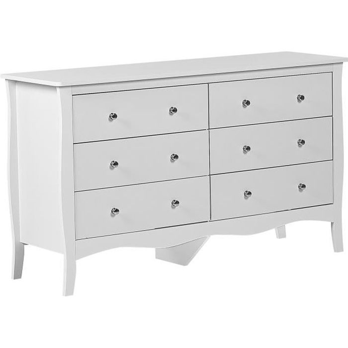 Commode blanche 6 tiroirs WINCHESTER