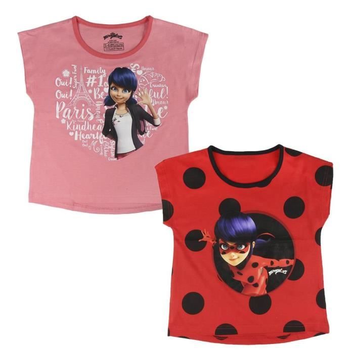 Fille Rouge Rouge Lady Bug T-Shirt 
