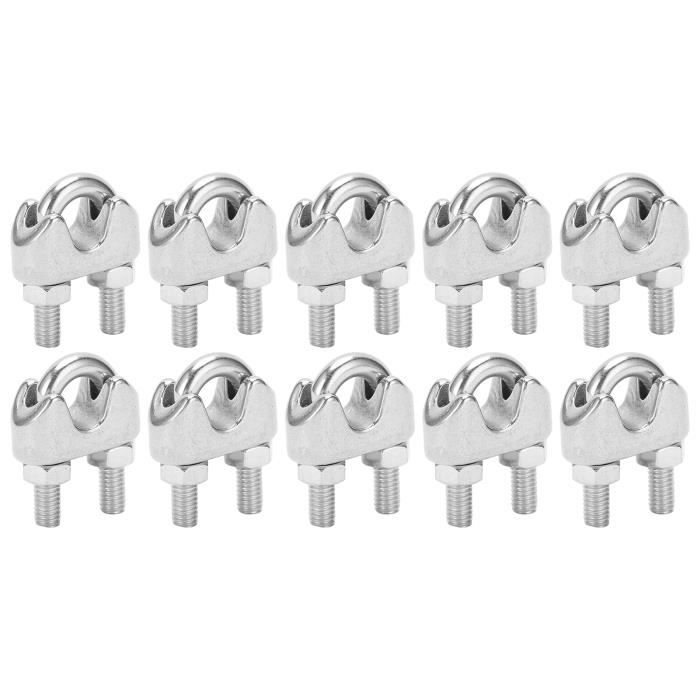 Serre-câble Croisé M8, Lot De 30 - En Acier Inoxydable 316, Pour Fixer Câbles à 90° - Sans Perçage, Clips Pour Câbles 3 Mm - 11