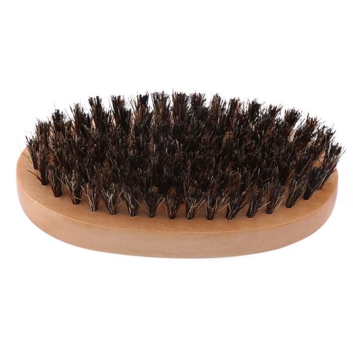 Brosse à Barbe En Poils De Sanglier - 2 Pièces, Bois Naturel, Soin Quotidien Pour Barbe Et Moustache - Idéale Pour Voyage Et Cadeau Homme