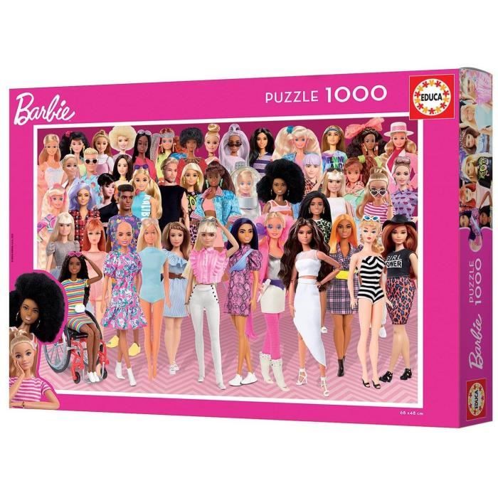 Puzzle BARBIE - 1000 pièces - Educa - Dessins animés et BD - Rose