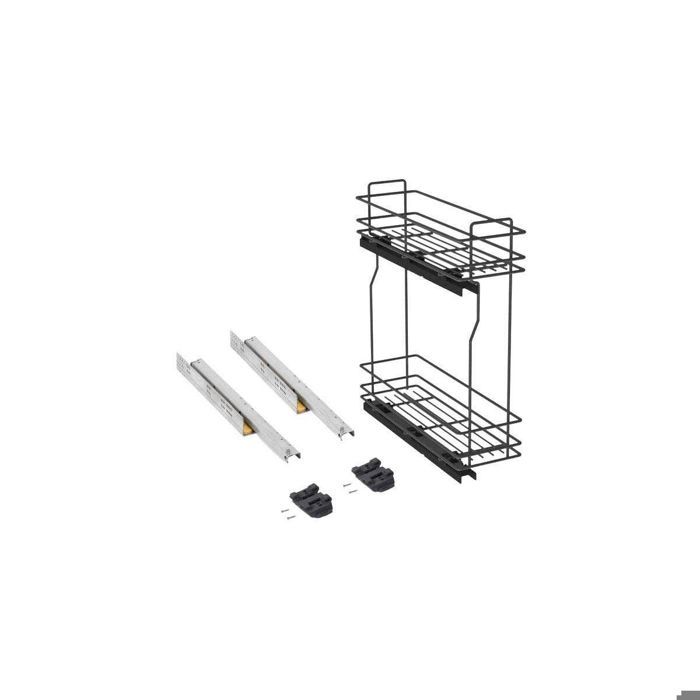 Emuca porte-bouteilles latéral extractible TitaneMax avec fermeture amortie module 200mm Acier Gris antracite Emuca porte-bouteilles latéral extractible TitaneMax avec fermeture amortie module 200mm Acier Gris antracite