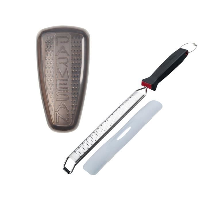 Duo Râpe à zeste et Râpe à parmesan FACKELMANN Acier inoxydable 42 et 19 cm