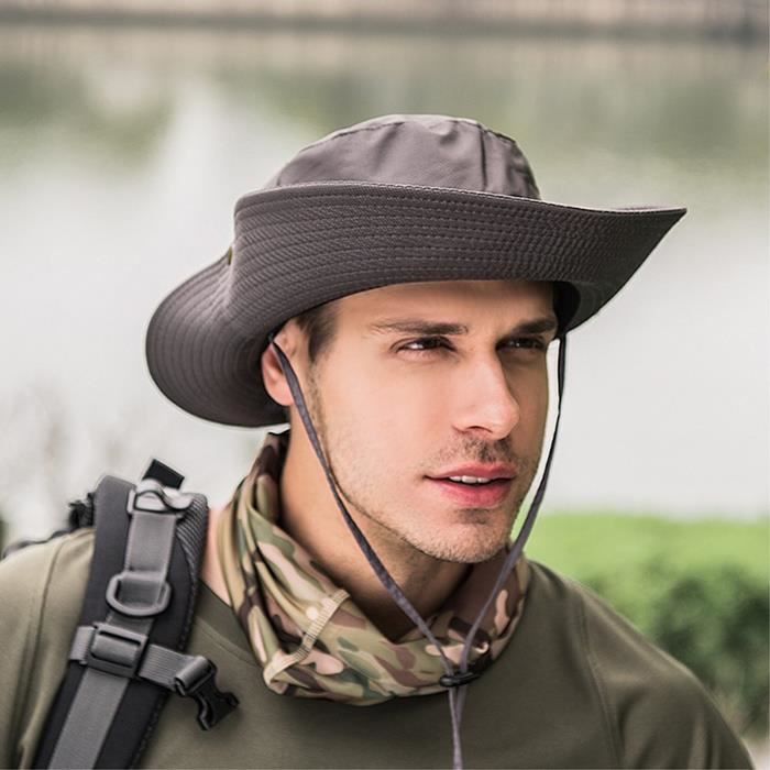 XYIYI Chapeau De Seau Coton Unisexe - Chapeau Pêche Et Soleil Réglable - Léger Et Respirant