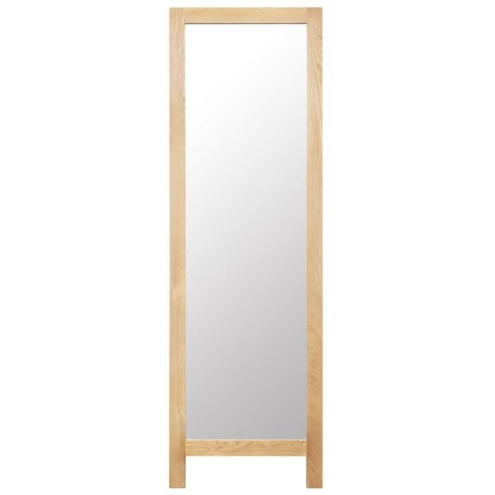 salon dressing 150 x 40 cm SILD Miroir long sur pied avec cadre en métal noir pour chambre à coucher