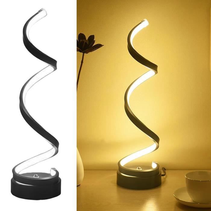DEL Lampe de table Spirale Lampe de bureau blanc chaud moderne Lampe de lecture de chevet chambre