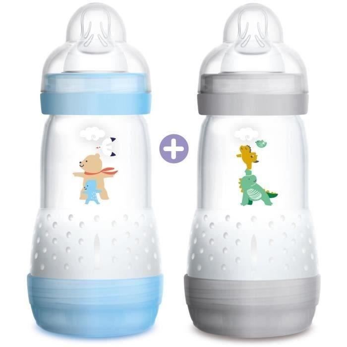 Mam Biberon Easy Start Anti Colique 260ml 0 A 6 Mois Tetine Debit 2 Lot De 2 Garcon Cdiscount Puericulture Eveil Bebe