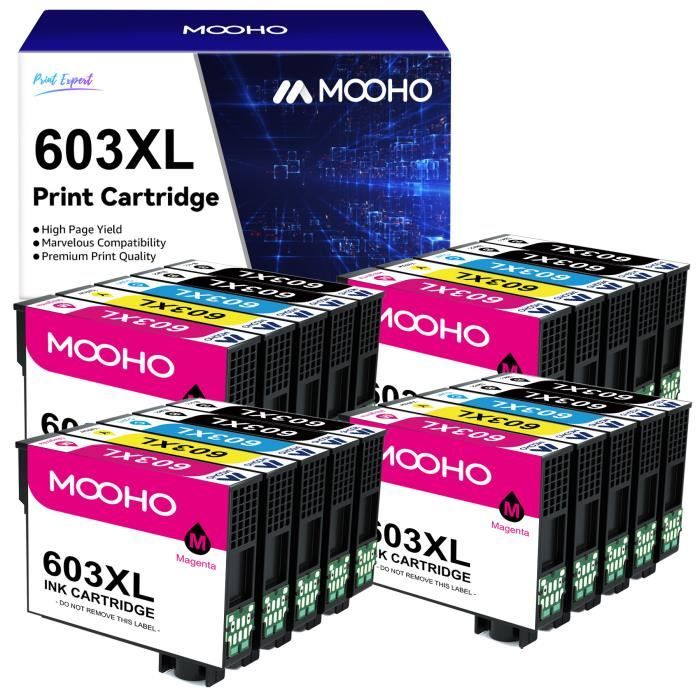 MOOHO 603XL 20x Cartouches d'encre pour Epson 603 XL Compatible