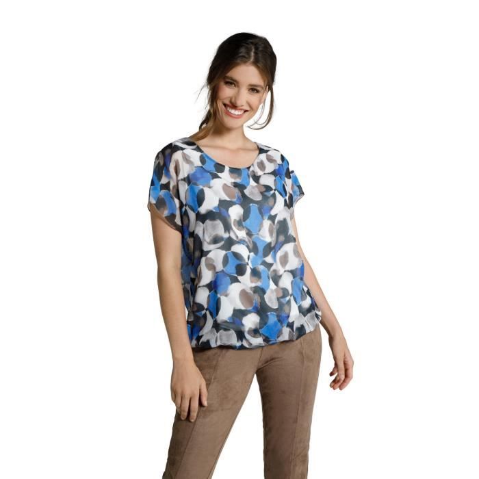 Femme Chemisier Mousseline de soie Floral Asymétrique du quotidien Rétro Vintage Décontractées