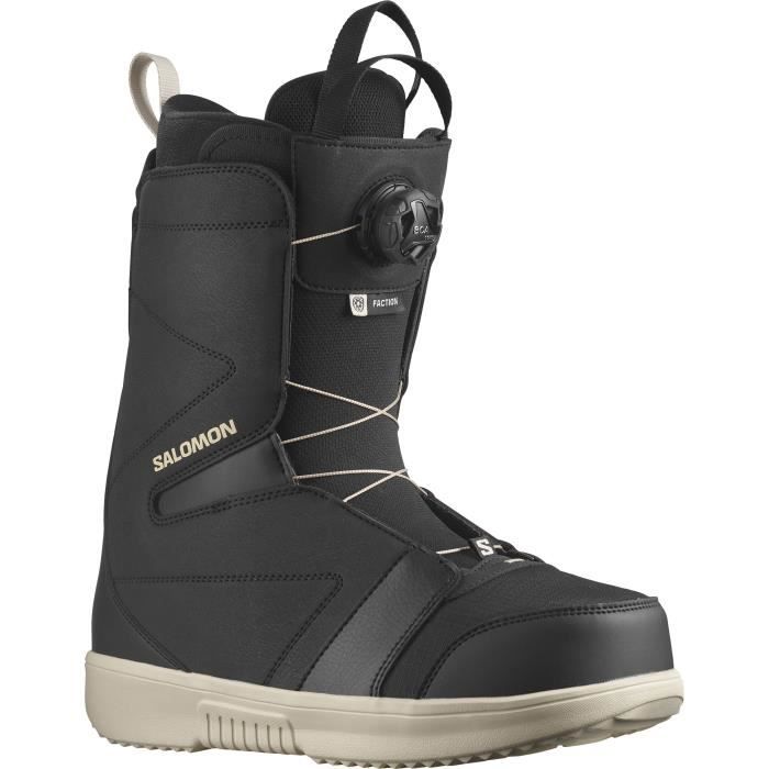 boots de snowboard salomon faction boa black/black/rainy day homme
