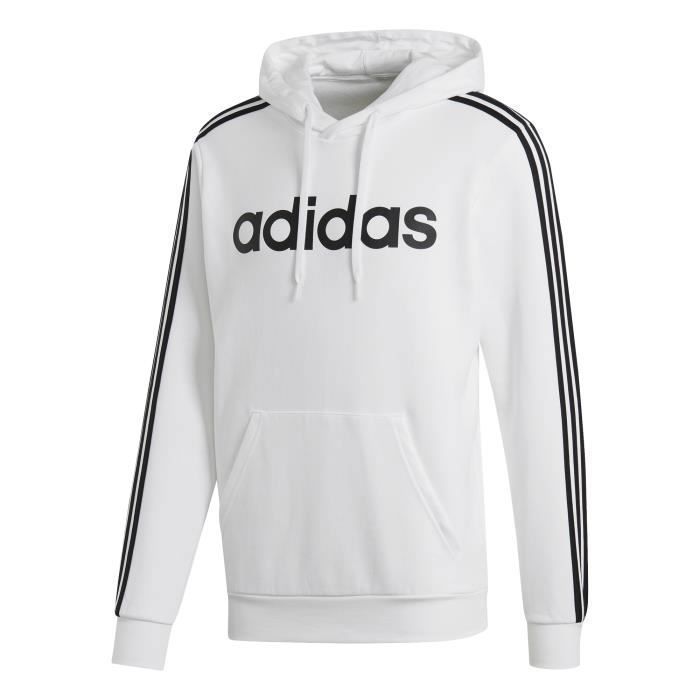 Sweat à capuche adidas Essentials 3-Stripes Pullover - Blanc - Fitness - Manches longues - Respirant Sweat à capuche adidas Essentials 3-Stripes Pullover - Blanc - Fitness - Manches longues - Respirant
