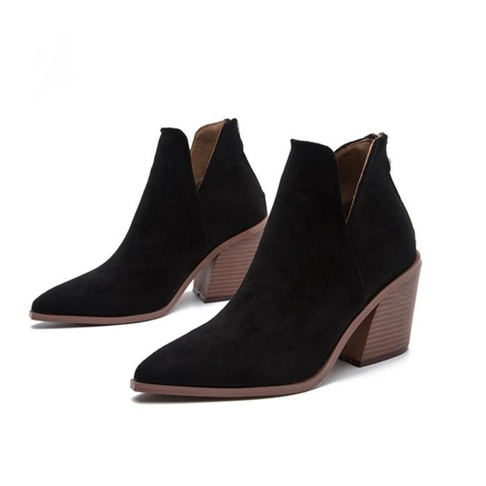 Botte Cuire Marron Crocs: Chaussures U00e0 Talon Haut Siren Noires