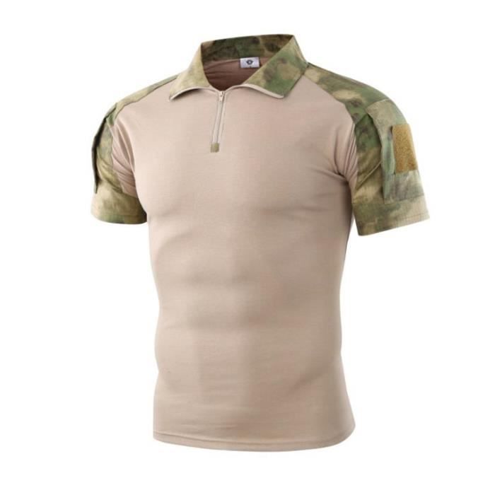 TShirt Tactique Homme Militaire Manches Courtes Tee Shirt de Combat