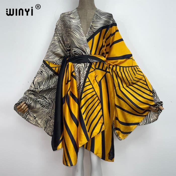 Robe Longue Caftan Bohème YOUKD - Taille Unique - Coton Léger - Parfaite Pour Plage, Maison Ou Voyage