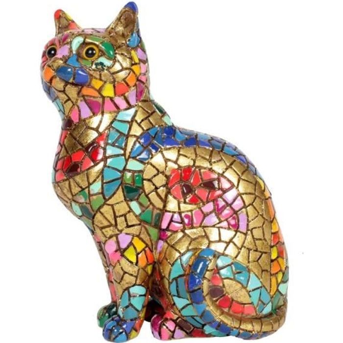 Statue En Resine Chat Assis En Mosaique Multicolore 18 Cm H 18 X L 13 X L 8 Cm Multicolore Cdiscount Maison Statue En Resine Chat Assis En Mosaique Multicolore 18 Cm H 18 X L 13 X L 8 Cm Multicolore Cdiscount Maison