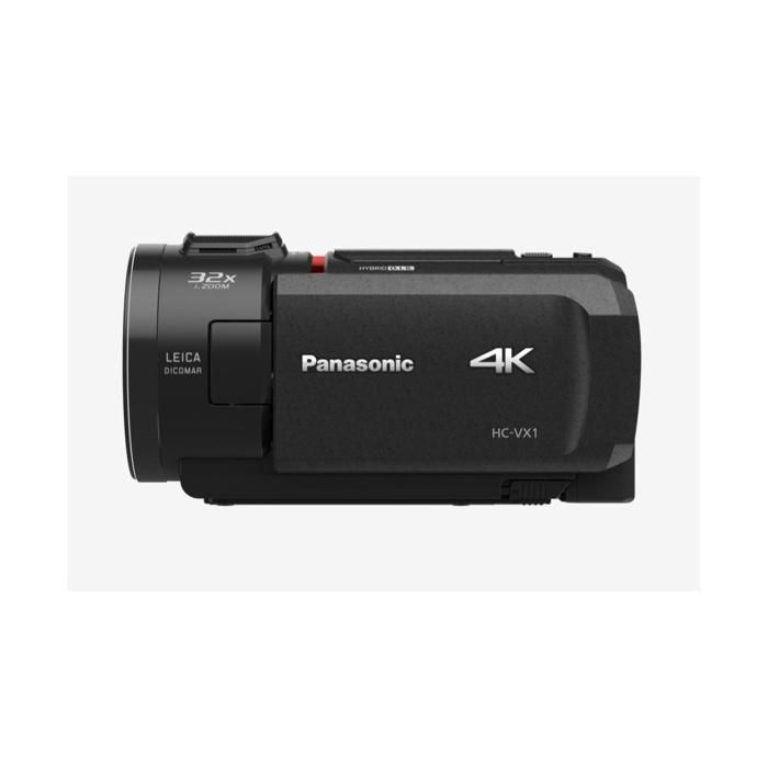 Caméscope 4K Panasonic HC-VX1 - 30 pi/s 8.57 MP 24x zoom optique Leica - Carte Flash Wi-Fi Noir