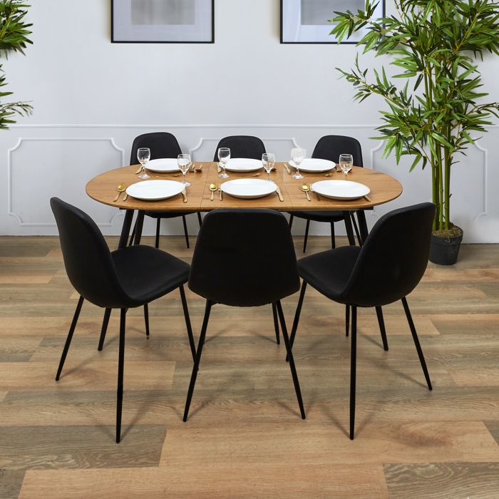 Table - HOME DECO FACTORY - Extensible - Ronde - Noir et Marron