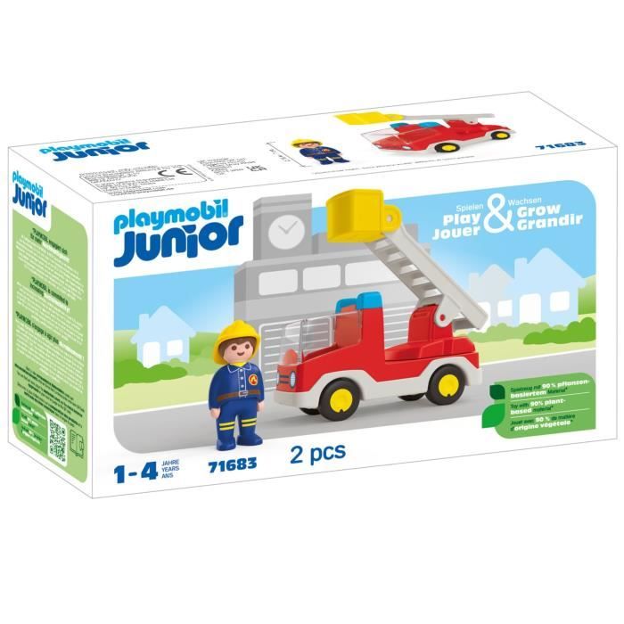 Playmobil Junior : Camion de pompier avec échelle pivotante Playmobil - vue 3