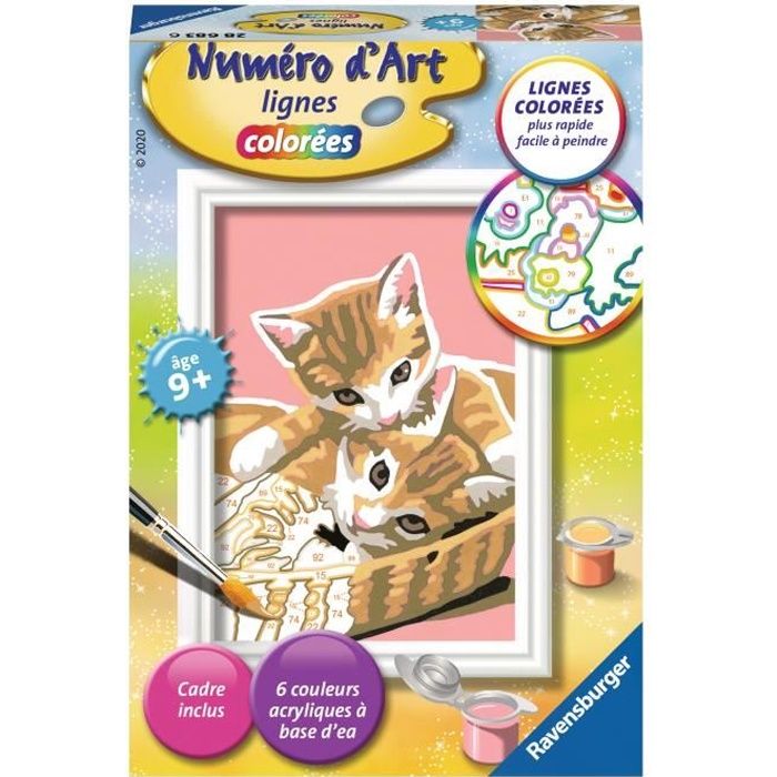 Numero D Art Ravensburger Chatons Dans Leur Panier Mini Format Achat Vente Jeu De Peinture Cdiscount