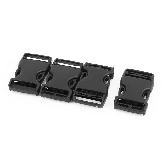 Boucle /à d/éclenchement lat/éral rapide en plastique 25mm Lot de 6 Noir Pour sac /à dos de voyage Noire