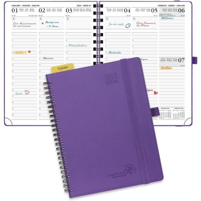 Fuzeau Agenda Scolaire 80 Pages - 17x22 Cm - Fournitures Bureau Élèves & Étudiants - Organisation Semaine & Devoirs