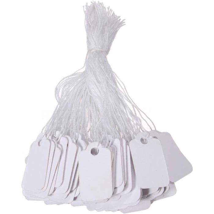 Lot De 500 étiquettes De Prix Blanches Avec Ficelle – Étiquettes D'affichage Pour Produits, Bijoux, Vêtements – Étiquettes Inscriptibles – 13 X 23 Mm