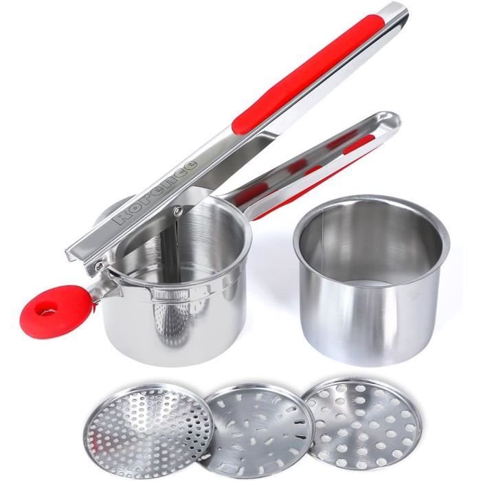 Presse-purée Manuel En Acier Inoxydable - Pour Pommes De Terre, Légumes, Fruits - Compact Et Facile à Nettoyer