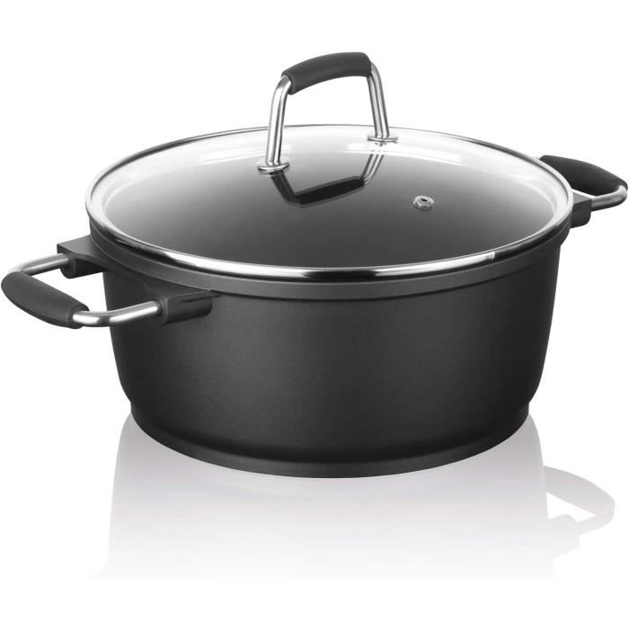 Bratoni casserole en fonte d'alm de qualité "cast" avec couvercle en