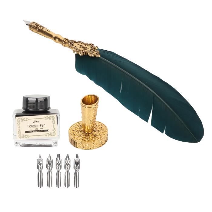Plume Et Encrier Harry Potter | Set Calligraphie Débutant Avec 5 Plumes - Cadeau Stylé Et Éducatif