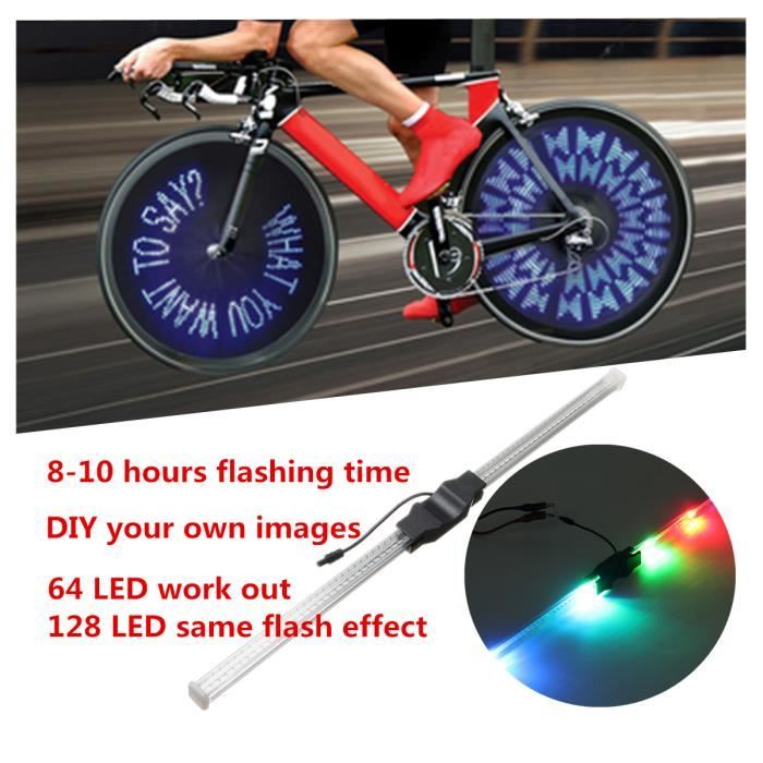 TEMPSA - Roue de Vélo Lumineuse à 64 LED RGB - Batterie 950mAh - IPX6 -  Accessoire de Vélo - Cdiscount Sport