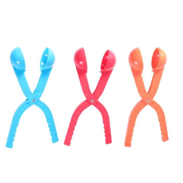 Lot De 3 Pinces à Boules De Neige – Enfants – PP, Couleurs Vives – Jeu D'hiver
