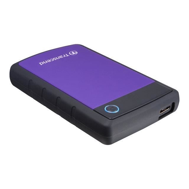 Disque dur externe portable TRANSCEND Storejet 2 To - USB 3.0 - Violet