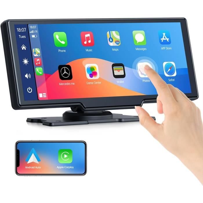 Autoradio Portable CarPlay & Android Auto Sans Fil - Écran Tactile 7 Pouces, Support Ventouse, Compatible La Plupart Des Voitures - 8