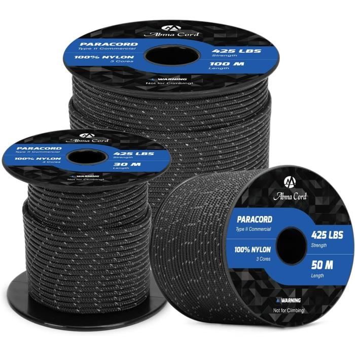 RUNYU Lumineuse Paracorde 550 4mm Paracorde Phosphorescente 9 Brins