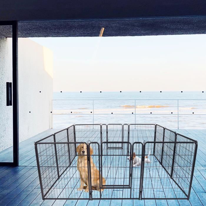 Comparer les prix de Enclos pour Chiot - UISEBRT - 65x80cm - Parcs Pliable pour Chiens, Chat, Lapin - Tube de Fer