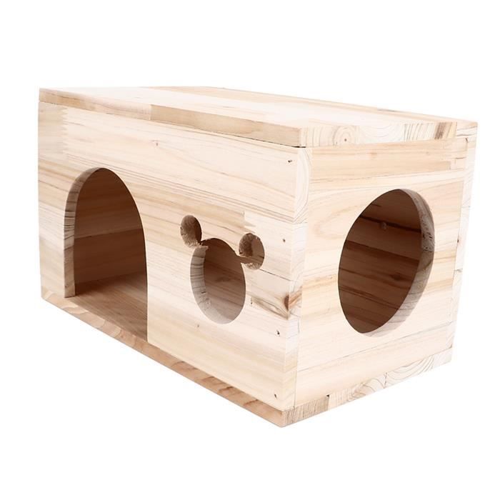 Tunnel Et Cachette En Bois Pour Hamster - Avec échelle D'escalade, Jeu D'exploration Pour Petits Animaux - 7