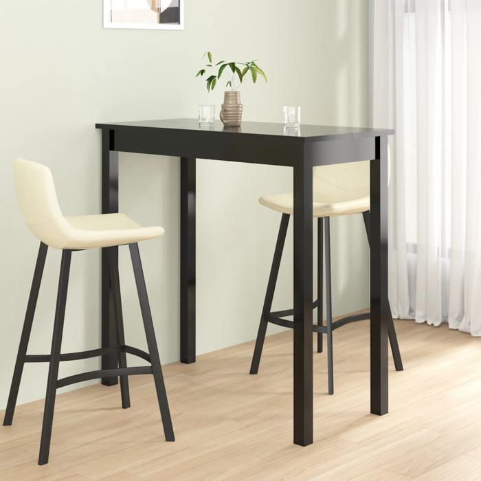 vidaXL Table de bar Noir MDF 115 x 55 x 107 cm