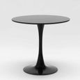 Table Tulip ronde noire et blanche pour bar et salon maison 80cm-1