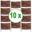 10 x Bordure de parterre en saule BOGATECO | Longueur 60 cm & Hauteur 40 cm | Bordure de pelouse en bois-1