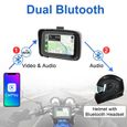 GPS Navigation moto 5 pouces Portable IPX7 étanche écran Carplay moniteur sans fil Android Auto WiFi Bluetooth transmetteur FM-1
